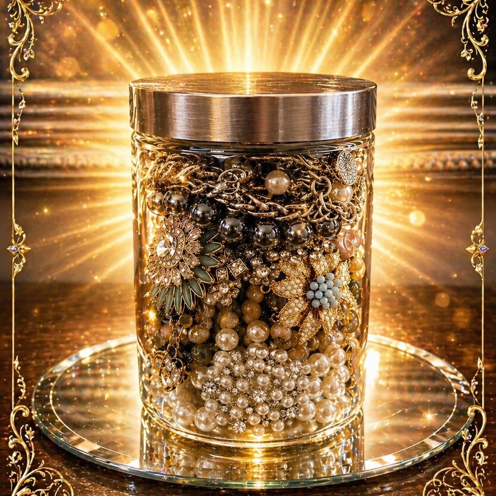 “Sparkles Galore” Mystery Jewelry Jar with Large Statement Necklaces